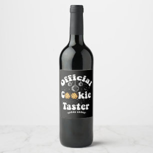 Official Cookie Taster Cookie Lovers Christmas Wine Label