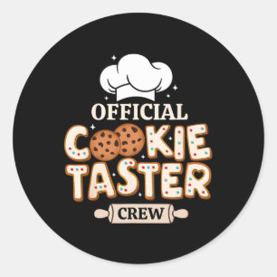 Official Cookie Taster Crew Funny Baking Team Fami Classic Round Sticker