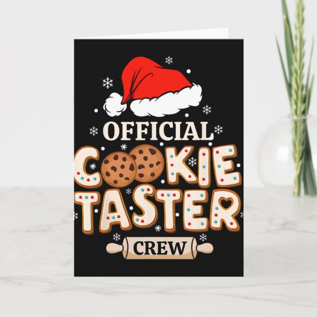Official Cookie Taster Crew, Funny Christmas King  Card (Front)