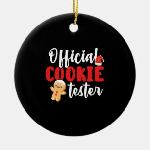 Official Cookie Tester Christmas Baking Crew Cute Ceramic Tree Decoration