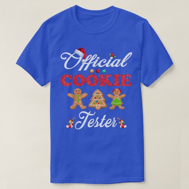 Official Cookie Tester Christmas Baking Team Holid T-Shirt (Design Front)