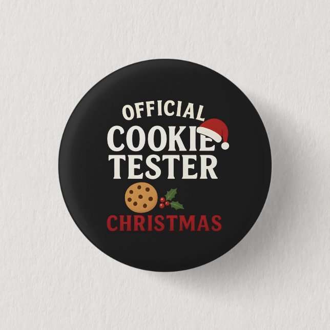 Official Cookie Tester Christmas Tee 3 Cm Round Badge (Front)