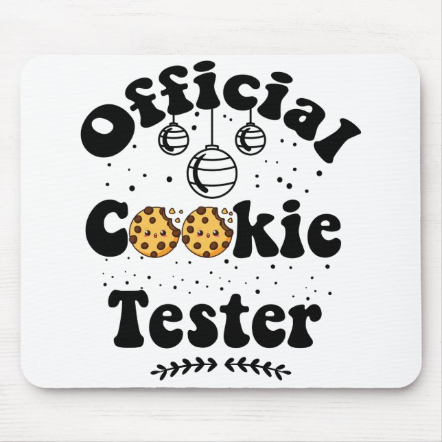 Official Cookie Tester Cookie Lovers Christmas Mouse Mat (Front)