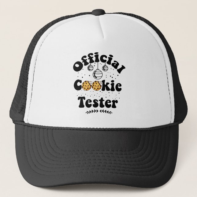 Official Cookie Tester Cookie Lovers Christmas Trucker Hat (Front)