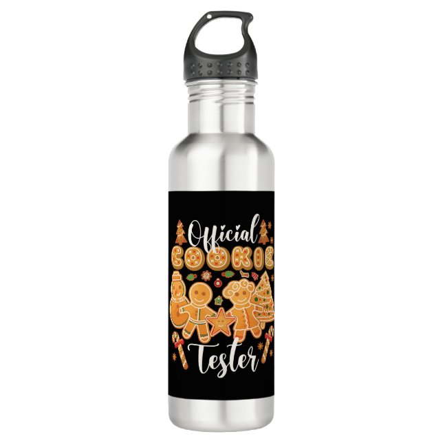 Official Cookie Tester Gingerbread Christmas Baker 710 Ml Water Bottle (Front)