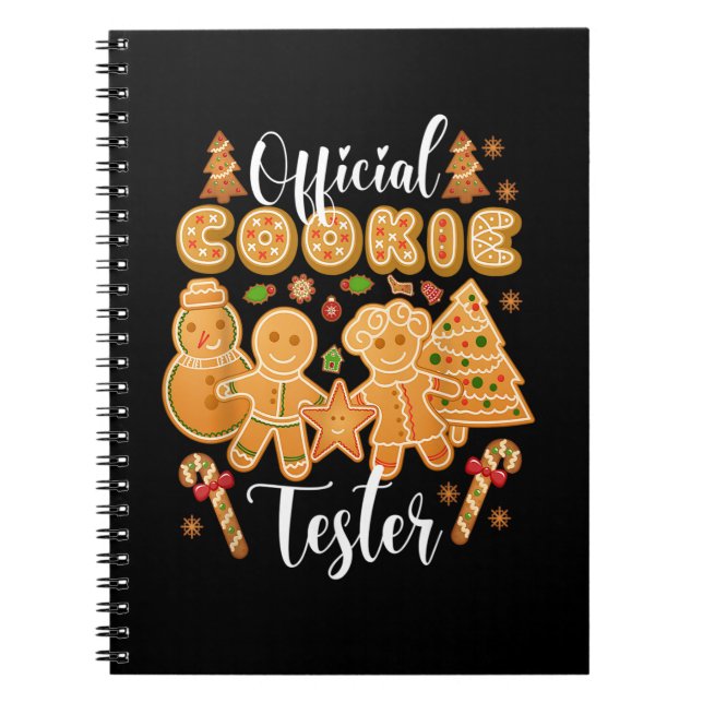Official Cookie Tester Gingerbread Christmas Bakin Notebook (Front)