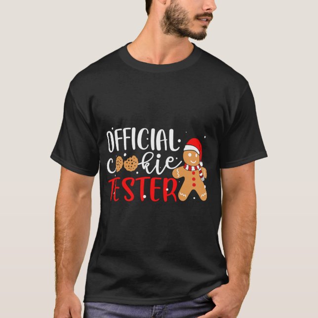 Official Cookie Tester Gingerbread Man Christmas P T-Shirt (Front)
