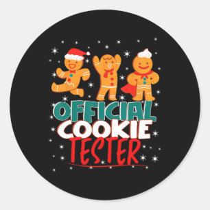 Official Cookie Tester Taster Family Christmas Gin Classic Round Sticker
