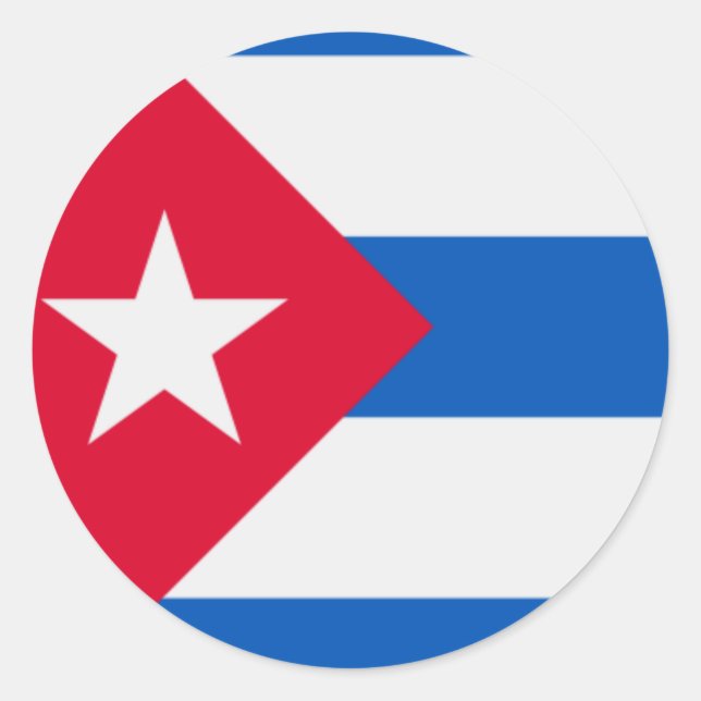 OFFICIAL CUBA FLAG CIRCULAR CLASSIC ROUND STICKER (Front)