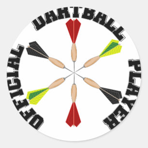 Official Dartball Player Classic Round Sticker