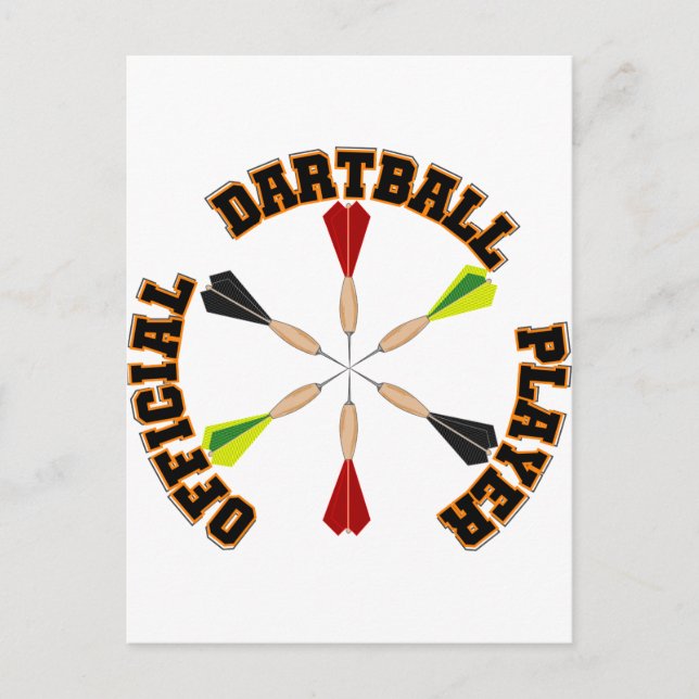 Official Dartball Player Postcard (Front)