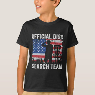 Official Disc Search Team American Flag Frisbee Di T-Shirt