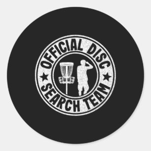 Official Disc Search Team Logo Frisbee Golf Funny Classic Round Sticker