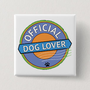 Official Dog Lover 15 Cm Square Badge