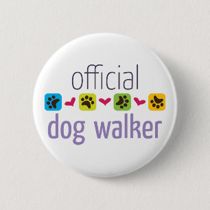 Official Dog Walker 6 Cm Round Badge