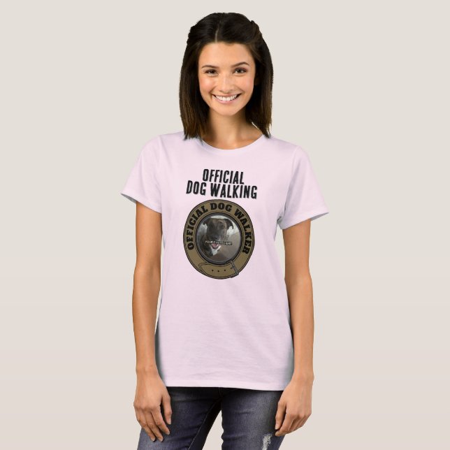 Official Dog Walker Personalised Photo/ Text Tee (Front Full)