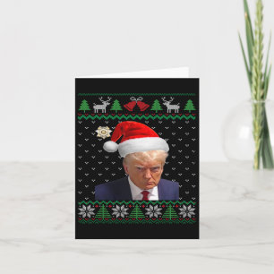 Official Donald Trump Mug Shot Ugly Christmas Card