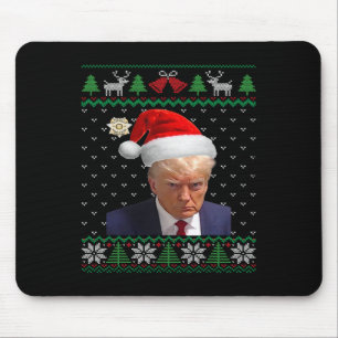 Official Donald Trump Mug Shot Ugly Christmas Mouse Mat