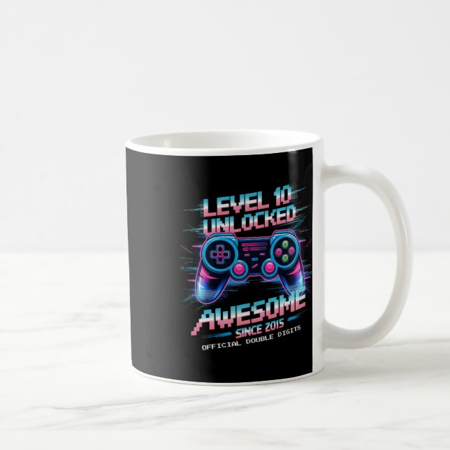 Official Double Digits Level 10 Unlocked 10th Birt Coffee Mug (Right)