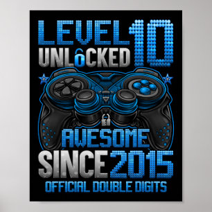 Official Double Digits Level 10 Unlocked 10th Birt Poster