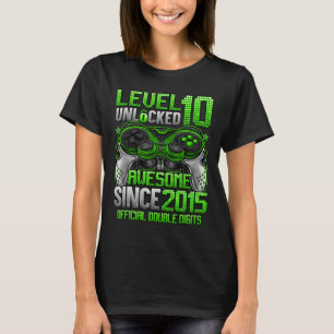 Official Double Digits Level 10 Unlocked 10th Birt T-Shirt