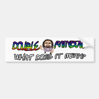 OFFICIAL Double Rainbow Bumper Sticker - White