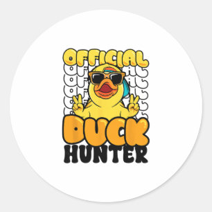Official Duck Hunter Funny Rubber Duckie Hunting C Classic Round Sticker