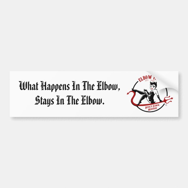 Official Elbow Inn Logo Bumper Sticker (Front)