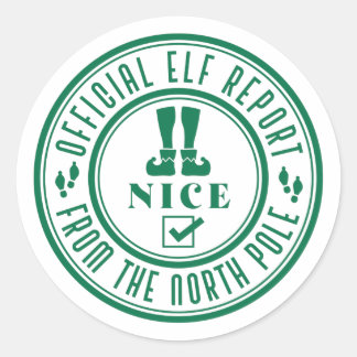 Official elf report from the north pole classic round sticker