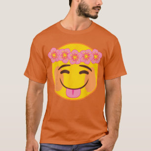 Official Emoji Flower Crown Tongue Yellow Smile Fa T-Shirt