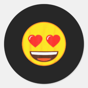 Official Emoji Heart Eyes Yellow Smile Face  Classic Round Sticker