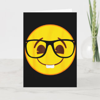 Official Emoji Nerd Gles Yellow Smile Face  Card