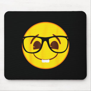 Official Emoji Nerd Gles Yellow Smile Face  Mouse Mat