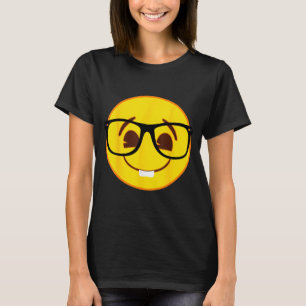 Official Emoji Nerd Gles Yellow Smile Face T-Shirt
