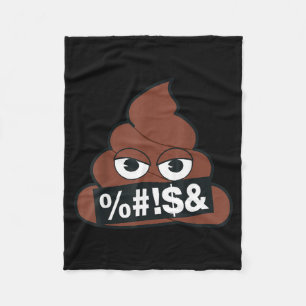 Official Emoji Poop Censored Yellow Smile Face  Fleece Blanket