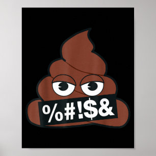 Official Emoji Poop Censored Yellow Smile Face  Poster