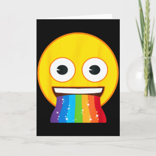 Official Emoji Rainbow Mouth Yellow Smile Face  Card