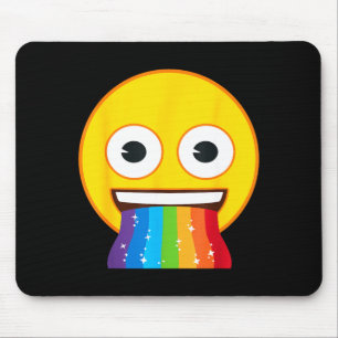 Official Emoji Rainbow Mouth Yellow Smile Face Mouse Mat
