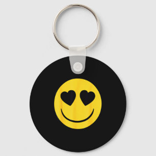 Official Emoji Retro Heart Eyes Yellow Smile Face  Key Ring