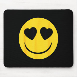 Official Emoji Retro Heart Eyes Yellow Smile Face  Mouse Mat