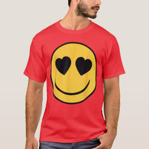 Official Emoji Retro Heart Eyes Yellow Smile Face T-Shirt