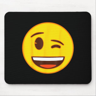 Official Emoji Wink Winking Yellow Smile Face  Mouse Mat