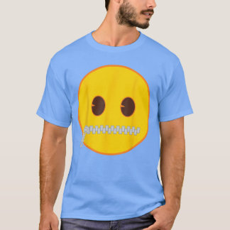 Official Emoji Zip Zipper Mouth Yellow Smile Face T-Shirt