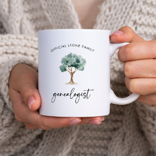 Official Family Genealogist with Tree Stylish Coffee Mug