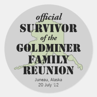 Official Family Reunion Survivor - Alaska Green Classic Round Sticker