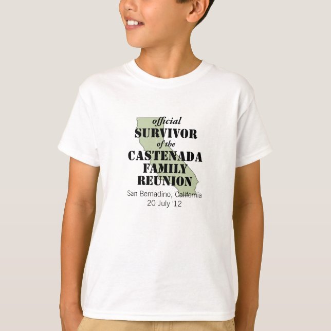 Official Family Reunion Survivor - California Gree T-Shirt (Front)