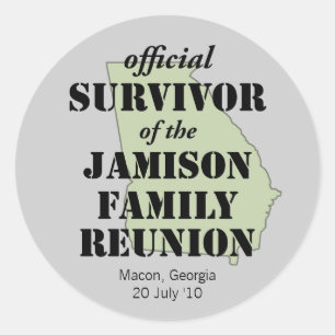 Official Family Reunion Survivor - Georgia Green Classic Round Sticker