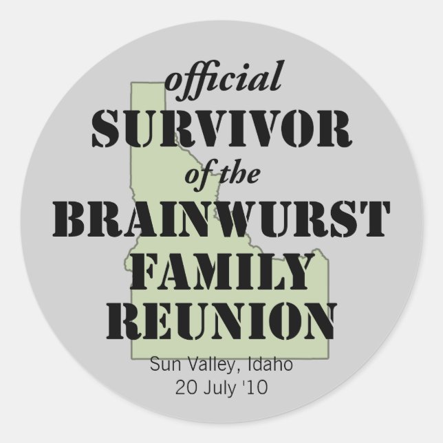 Official Family Reunion Survivor - Idaho Green Classic Round Sticker (Front)