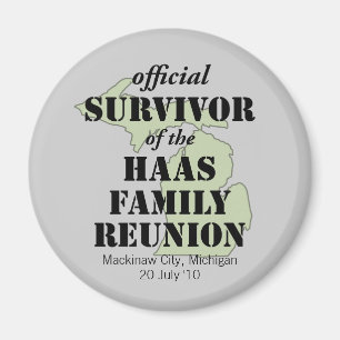 Official Family Reunion Survivor - Michigan Green Magnet