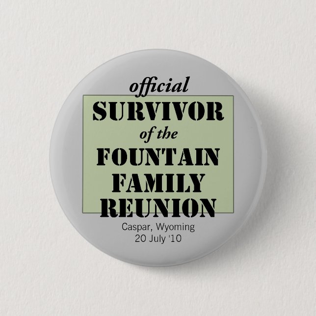 Official Family Reunion Survivor - Wyoming Green 6 Cm Round Badge (Front)